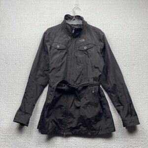 Y2K The North Face Hyvent Jacket Womens XL Belted Jacket Shell Dark Plaid
